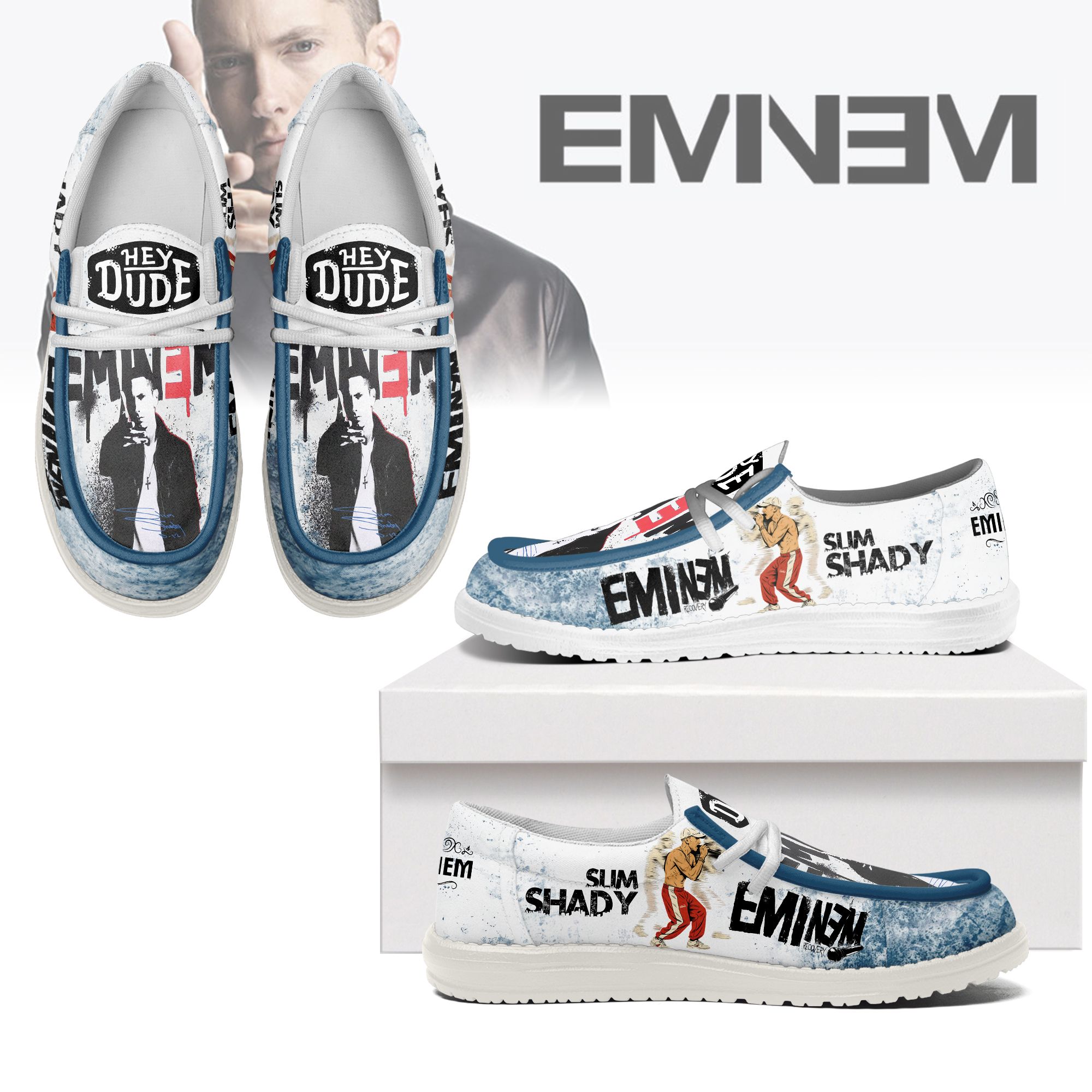 JWFancy Eminem Hey Dude Shoes Gift For Fans