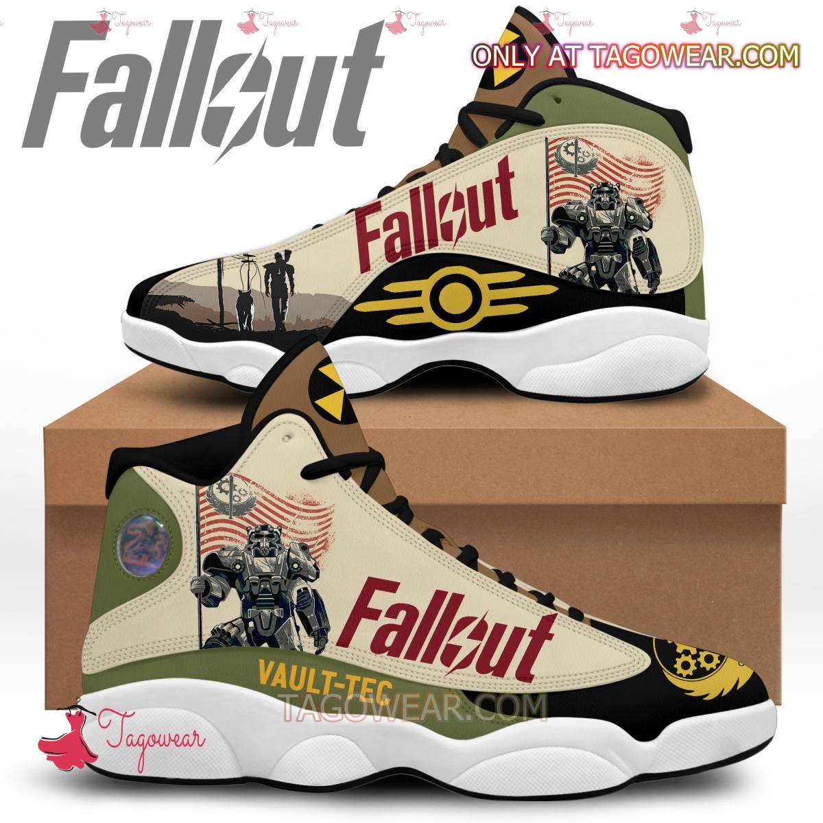 JWFancy Fallout Vault-Tec AJ13 Sneakers Shoes For Men And Women