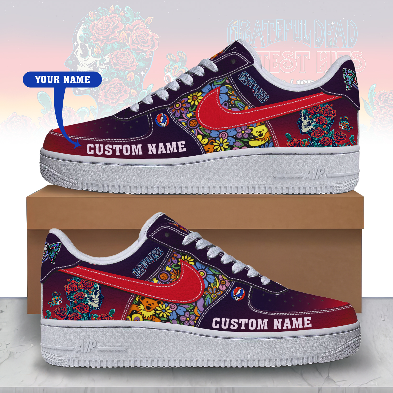 JWFancy Grateful Dead Air Low-Top Sneakers Shoes For Men And Women