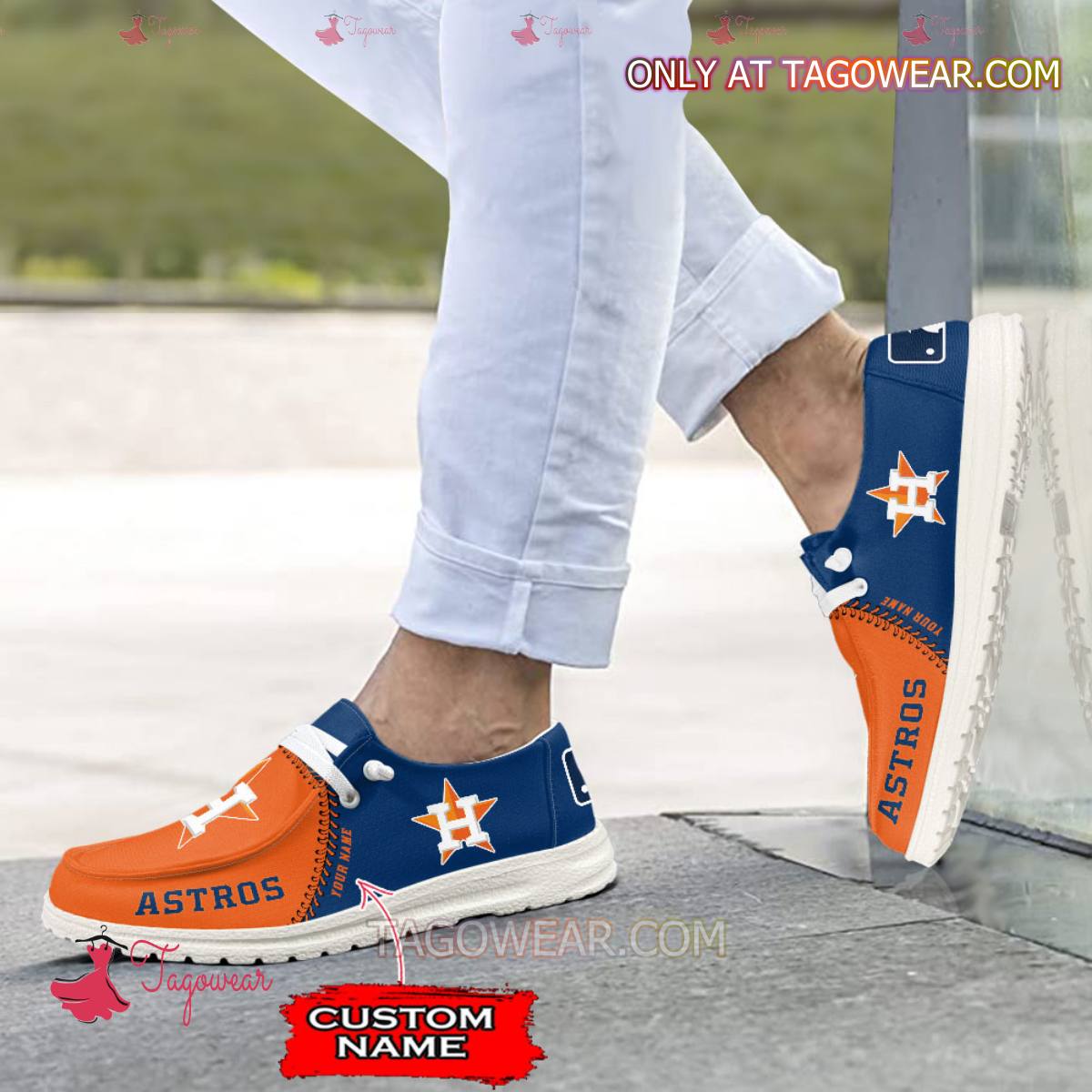 JWFancy Houston Astros Hey Dude Shoes Wally Men’s Lace Up Loafers Comfortable For Men And Women