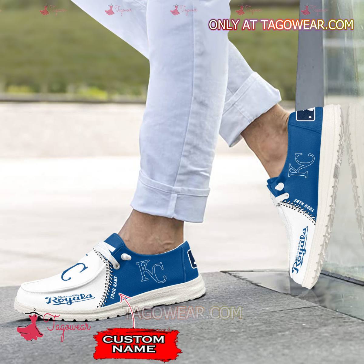 JWFancy Kansas City Royals Hey Dude Shoes Wally Men’s Lace Up Loafers Comfortable For Men And Women