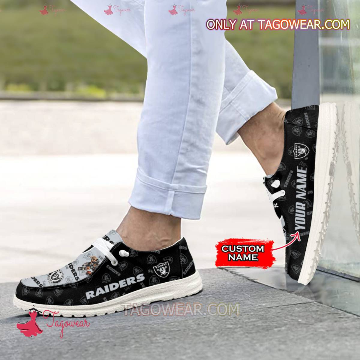 JWFancy Las Vegas Raiders Personalized Hey Dude Shoes For Men And Women