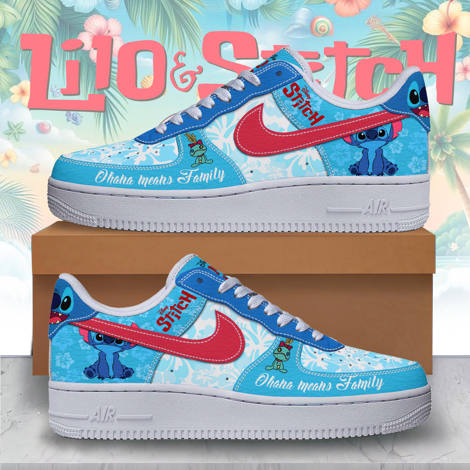 JWFancy Lilo And Stitch Air Low-Top Sneakers Shoes For Men And Women