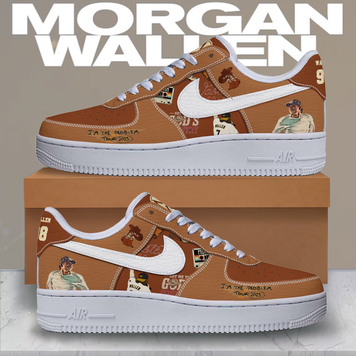 JWFancy Morgan Wallen Air Low-Top Sneakers Shoes For Men And Women
