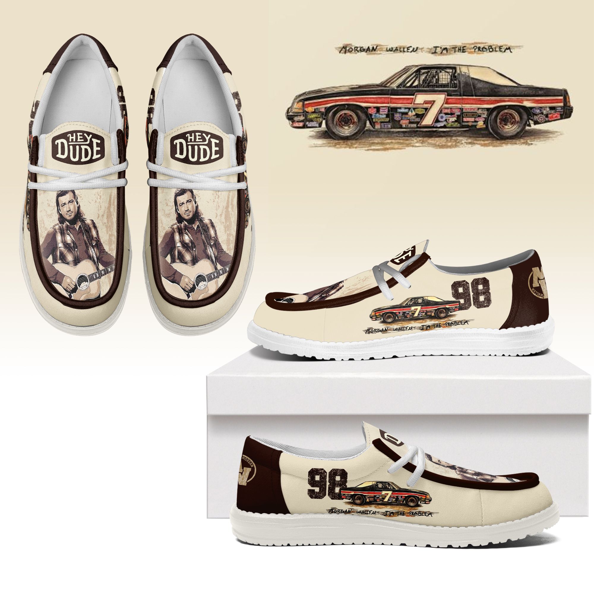 JWFancy Morgan Wallen Hey Dude Shoes Gift For Fans