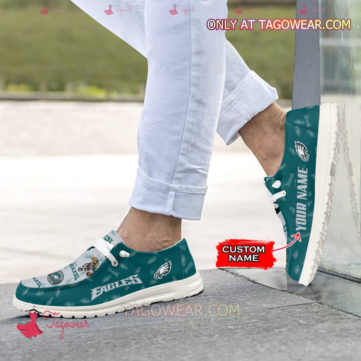 JWFancy Philadelphia Eagles Personalized Hey Dude Shoes For Men And Women