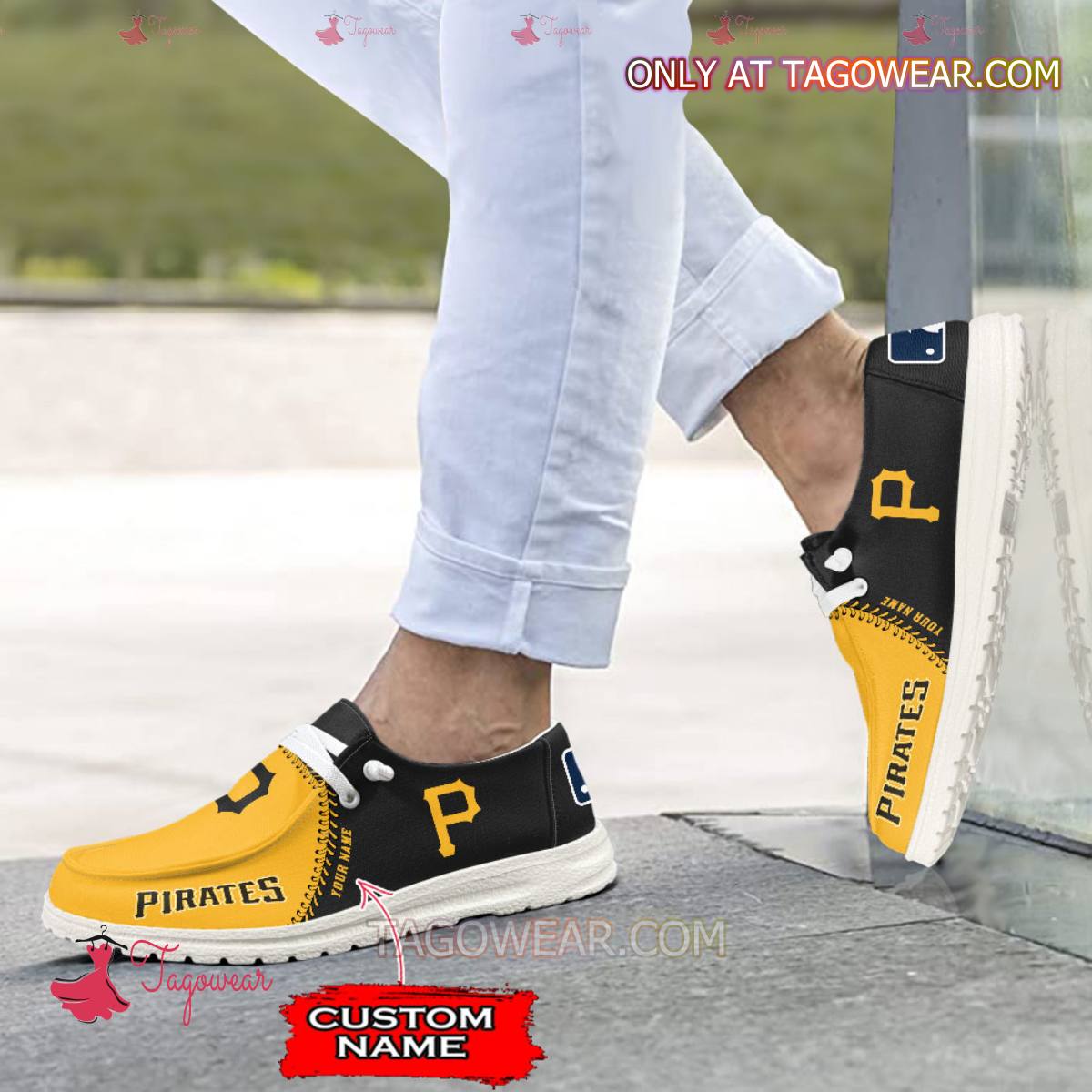 JWFancy Pittsburgh Pirates Hey Dude Shoes Wally Men’s Lace Up Loafers Comfortable For Men And Women