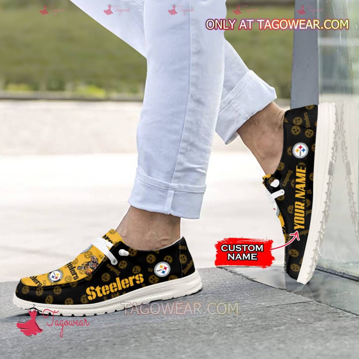JWFancy Pittsburgh Steelers Personalized Hey Dude Shoes For Men And Women
