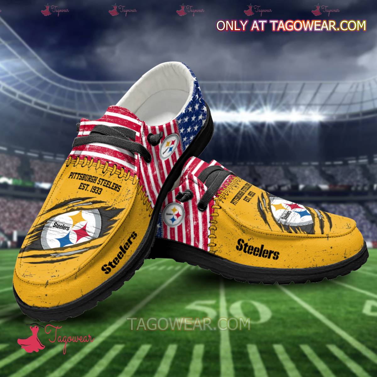 JWFancy Pittsburgh Steelers Personalized Hey Dude Shoes For Men And Women