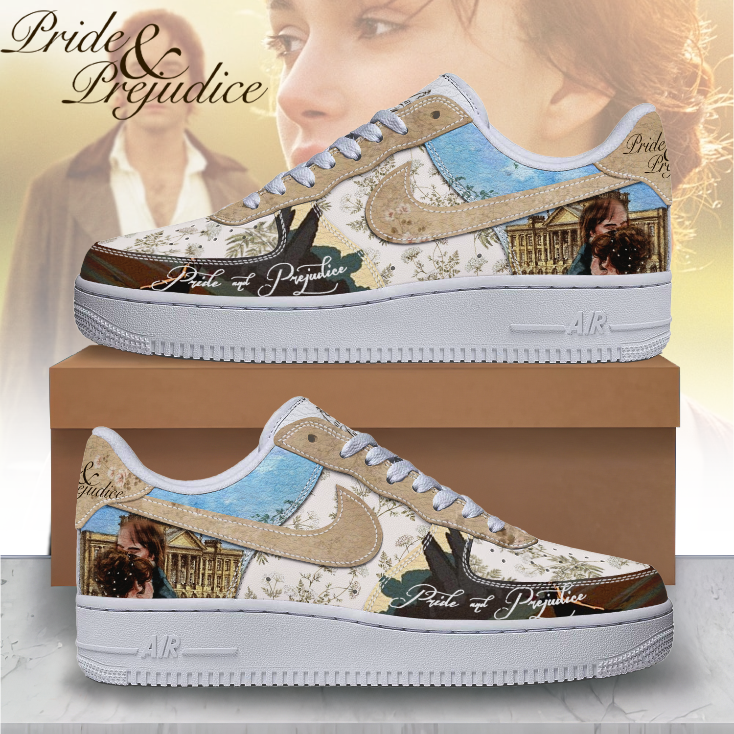 JWFancy Pride and Prejudice Air Low-Top Sneakers Shoes For Men And Women