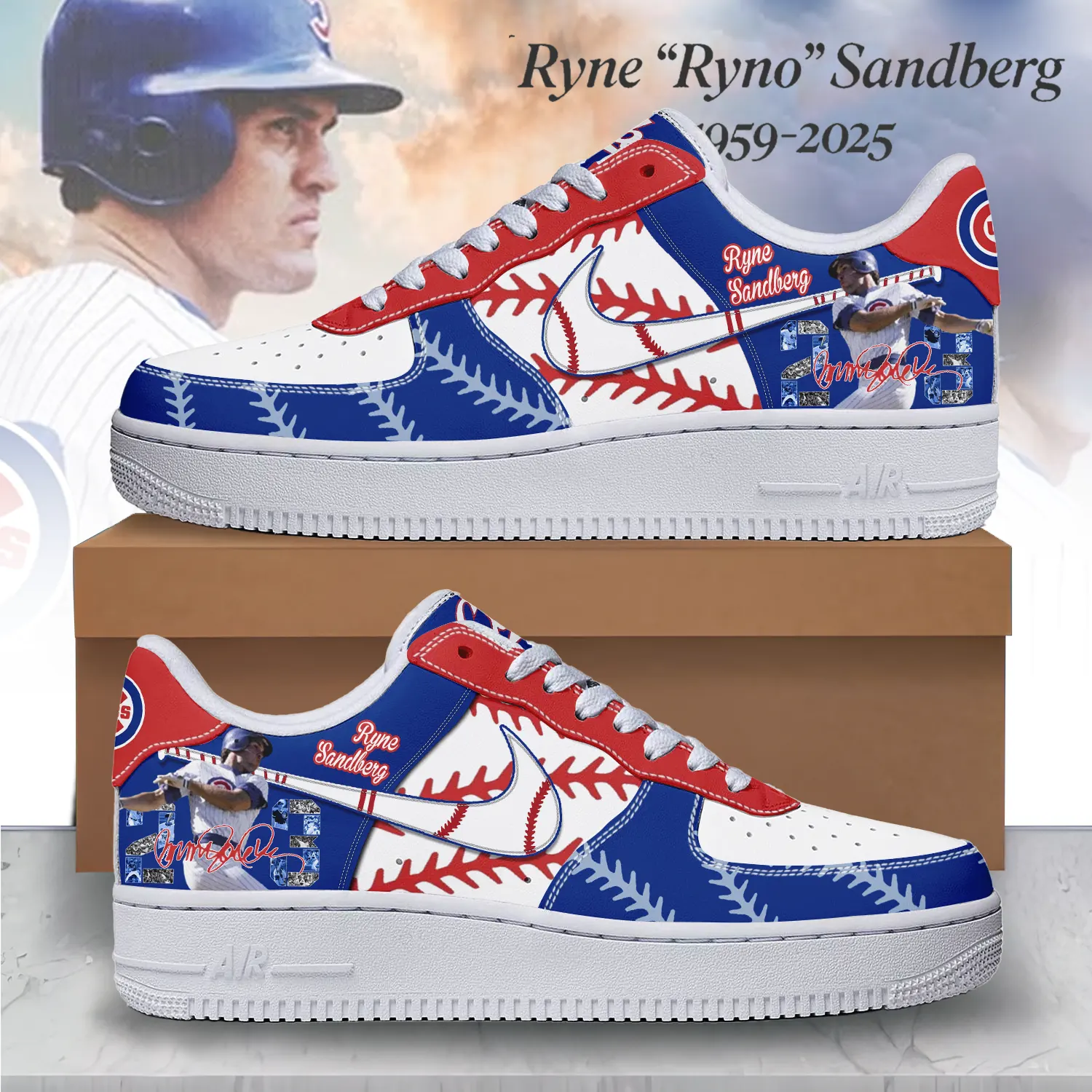 JWFancy Ryne Sandberg x Chicago Cubs Air Low-Top Sneakers Shoes For Men And Women