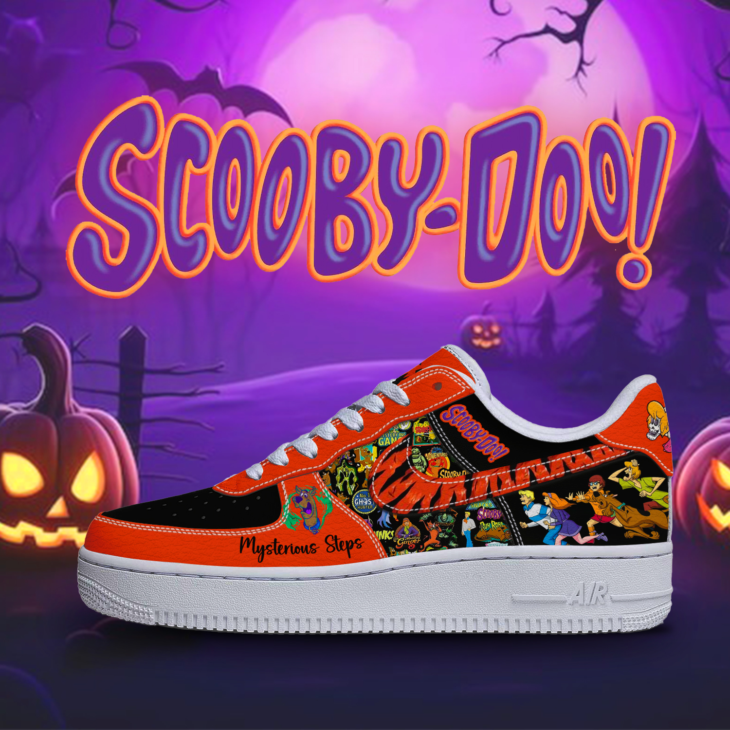 JWFancy Scooby-Doo x Halloween Air Low-Top Sneakers Shoes For Men And Women