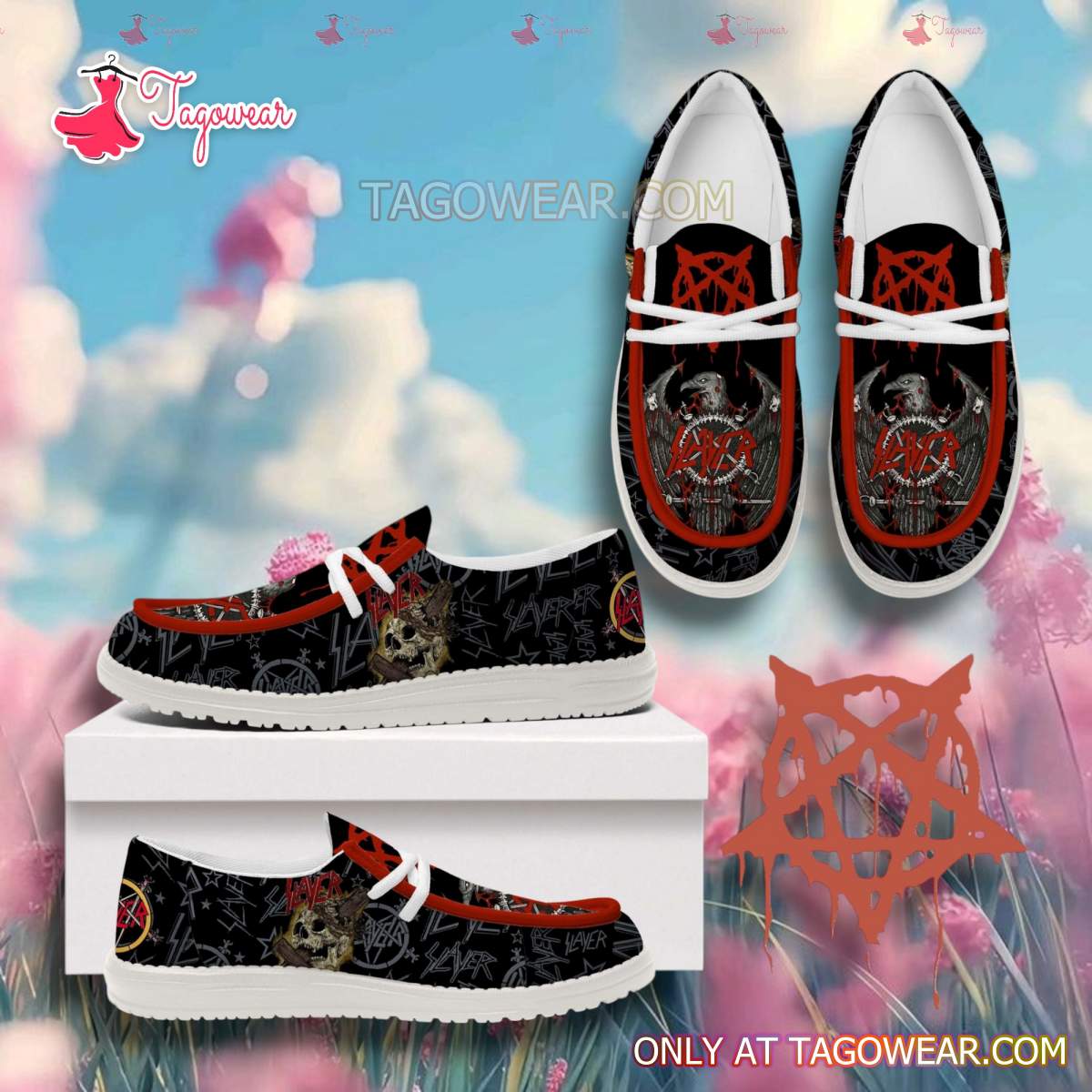 JWFancy Slayer Band  Hey Dude Shoes Wally Men’s Lace Up Loafers Comfortable For Men And Women