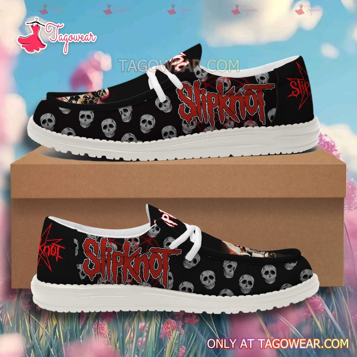 JWFancy Slipknot Skull Hey Dude Shoes Wally Men’s Lace Up Loafers Comfortable For Men And Women