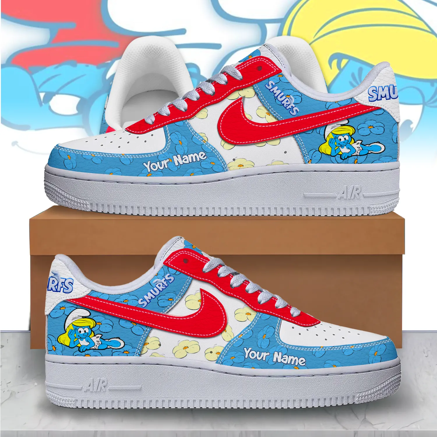 JWFancy Smurfs Air Low-Top Sneakers Shoes For Men And Women