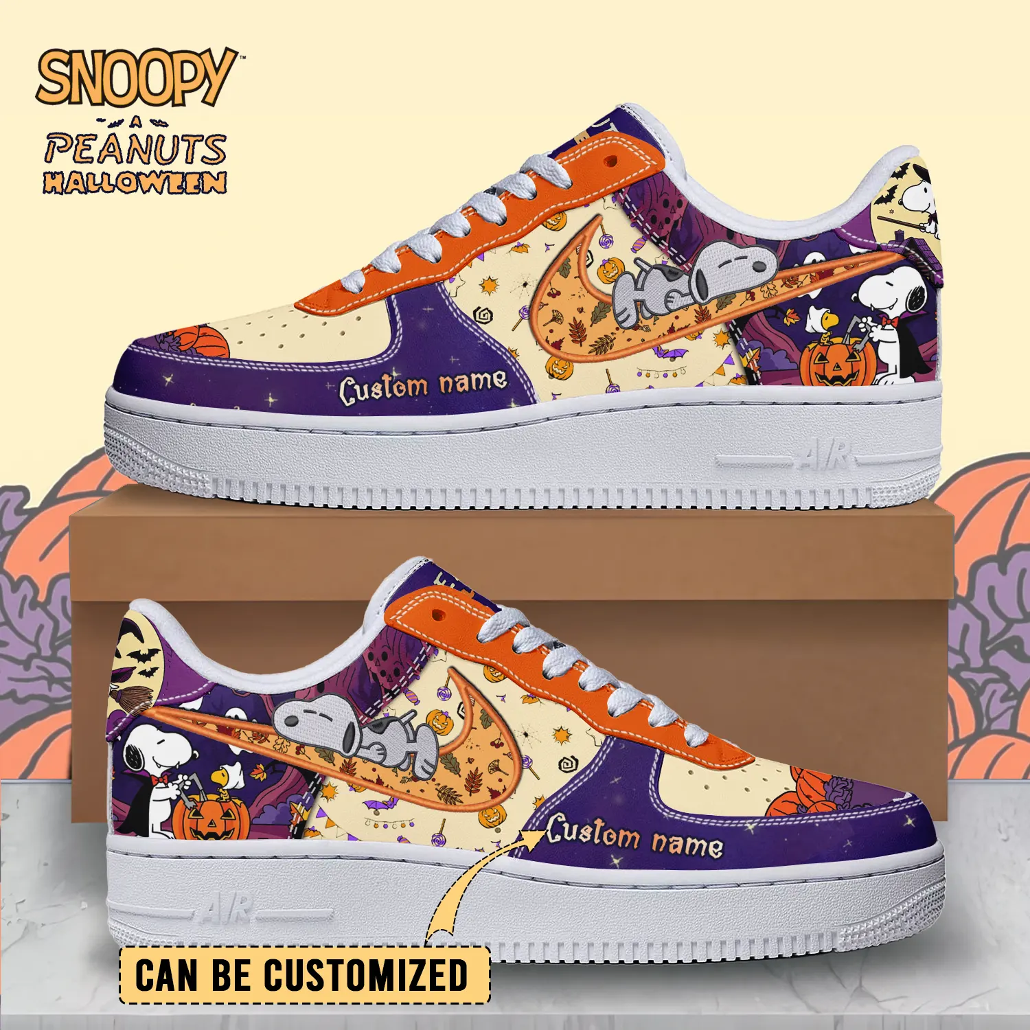 JWFancy Snoopy x Halloween Air Low-Top Sneakers Shoes For Men And Women