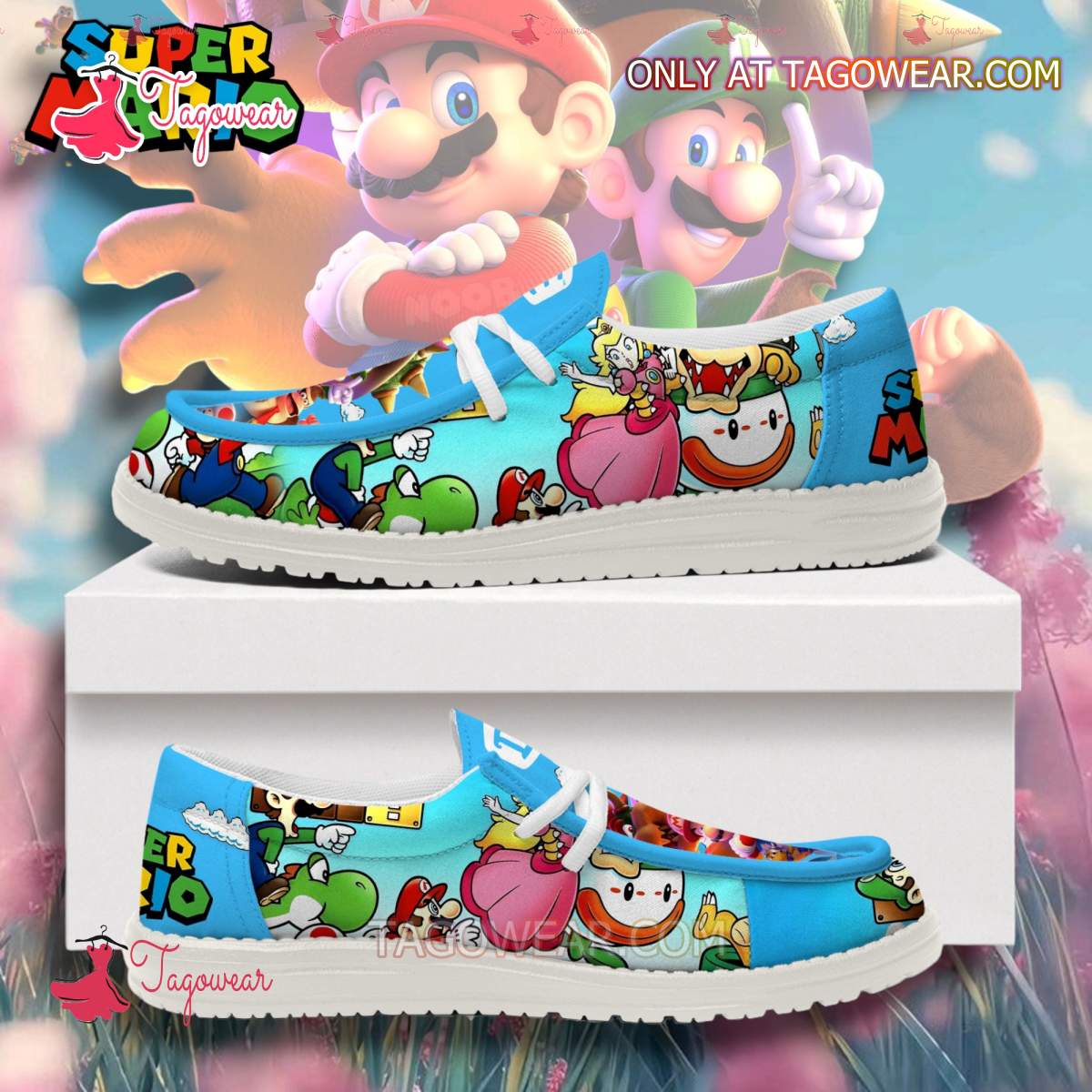 JWFancy Super Mario Hey Dude Shoes Wally Men’s Lace Up Loafers Comfortable For Men And Women