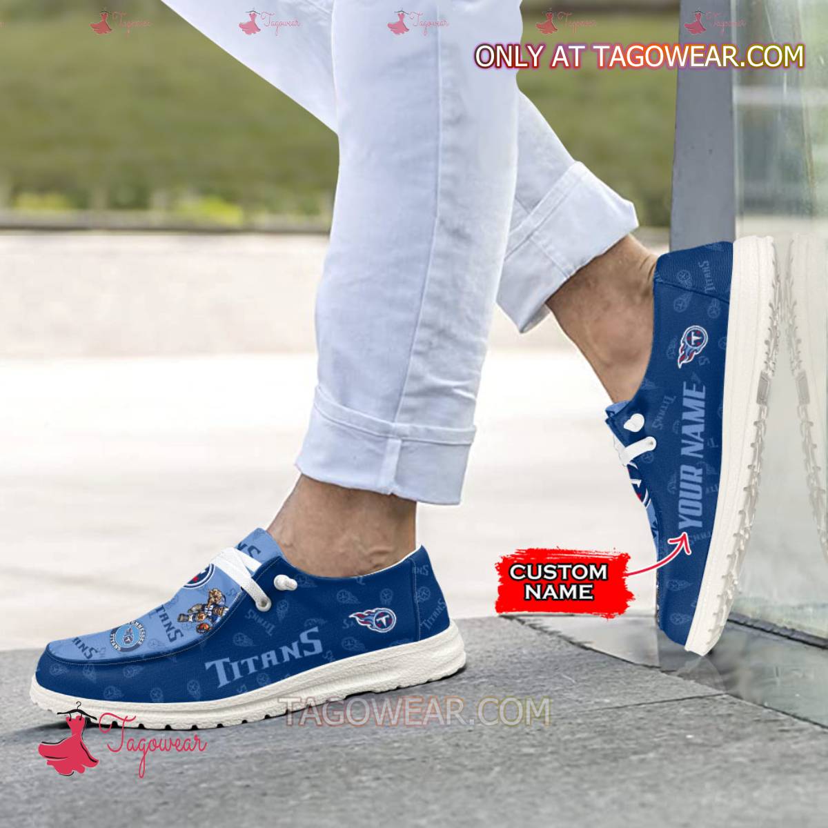 JWFancy Tennessee Titans Personalized Hey Dude Shoes For Men And Women