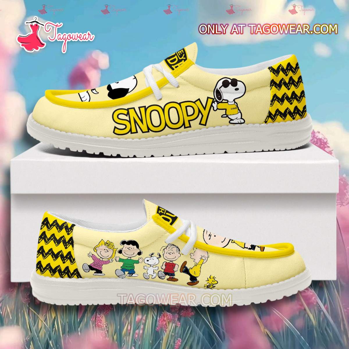 JWFancy The Peanuts Snoopy Hey Dude Shoes Wally Men’s Lace Up Loafers Comfortable For Men And Women