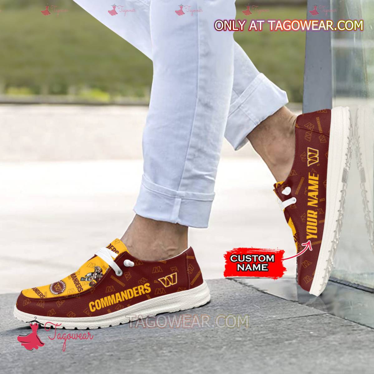 JWFancy Washington Commanders Personalized Hey Dude Shoes For Men And Women