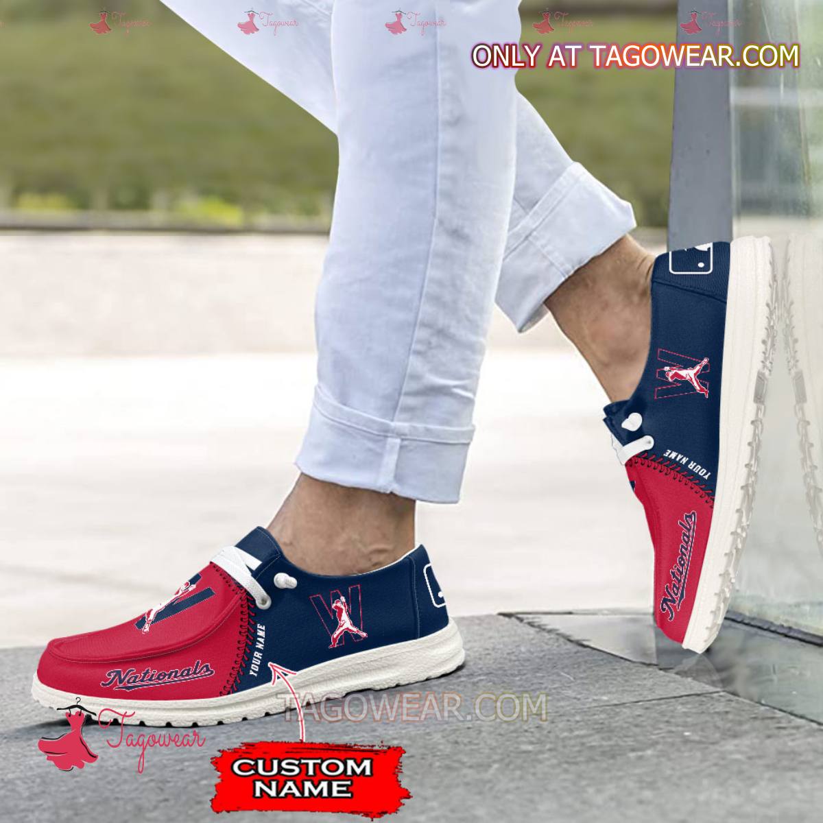 JWFancy Washington Nationals Personalized Hey Dude Shoes For Men And Women