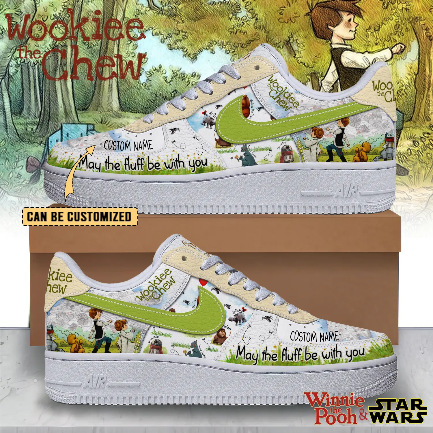 JWFancy Winnie the Pooh Air Low-Top Sneakers Shoes For Men And Women