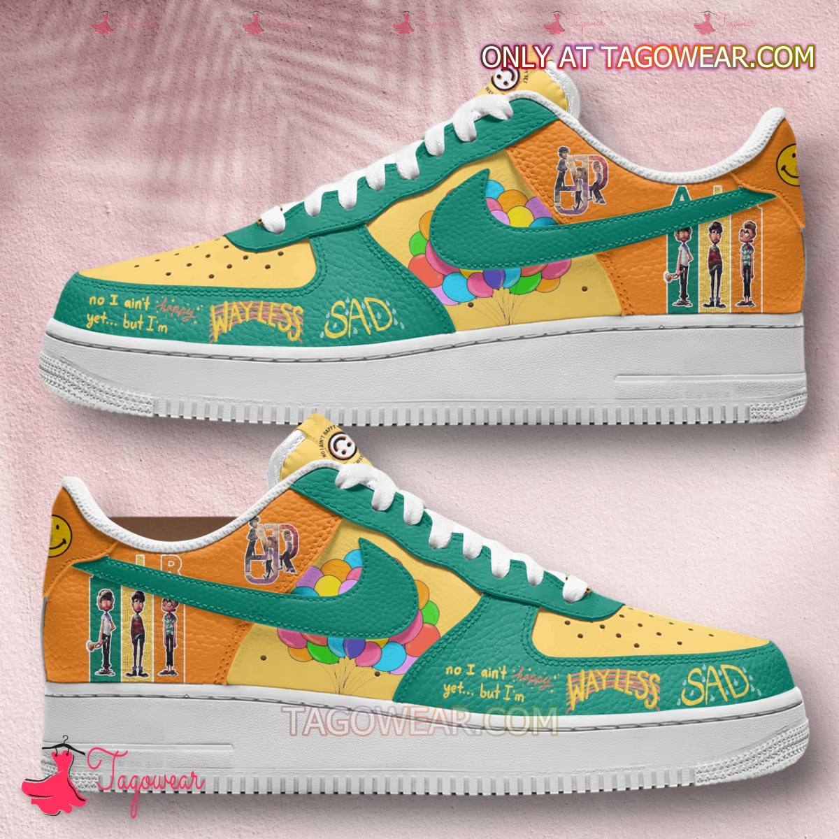 JWFancy AJR No Way Less Sad Air Low-Top Sneakers Shoes For Men And Women