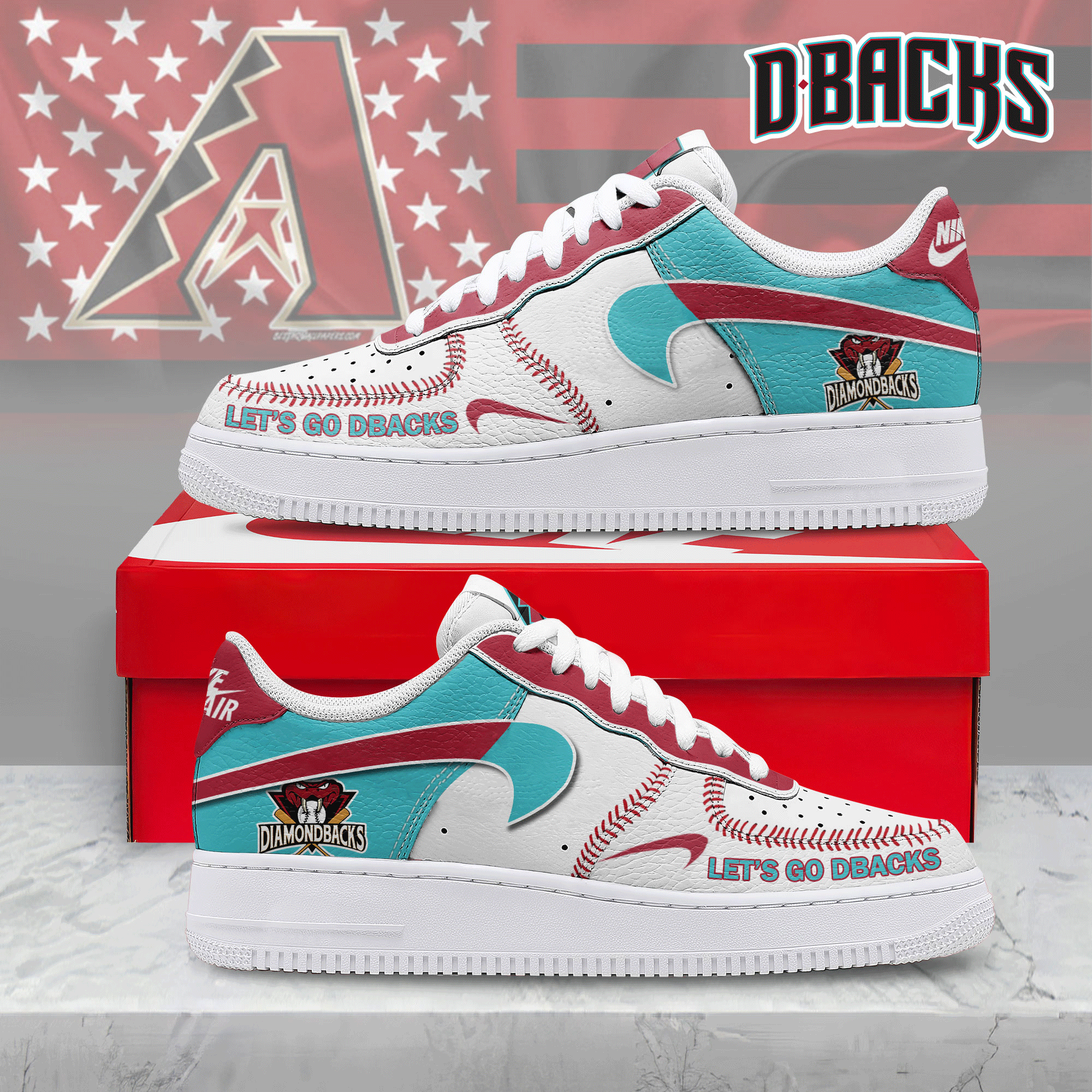 JWFancy Arizona Diamondbacks Air Low-Top Sneakers Shoes For Men And Women
