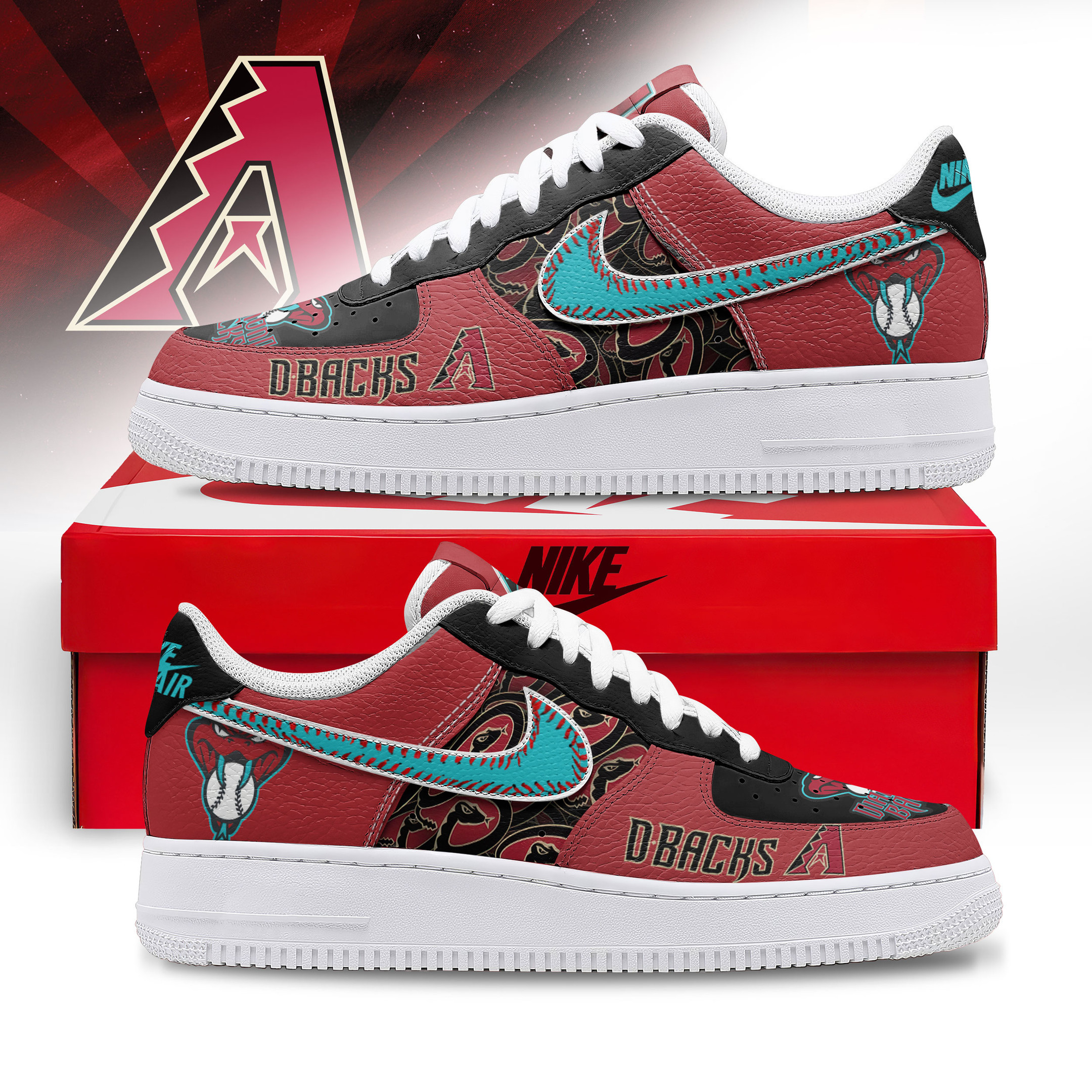 JWFancy Arizona Diamondbacks Air Low-Top Sneakers Shoes For Men And Women