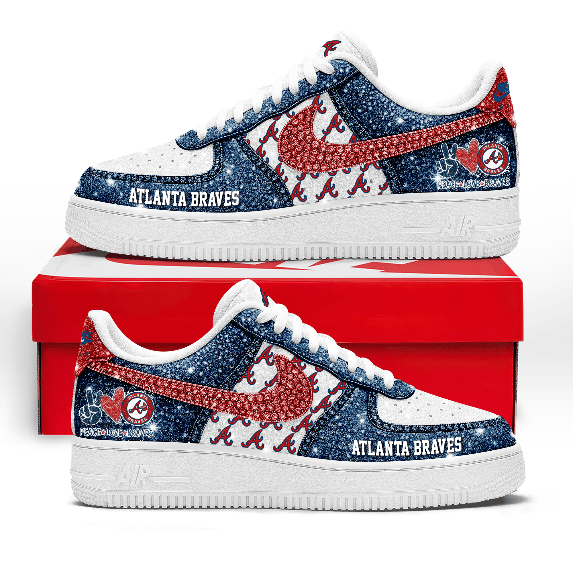 JWFancy Atlanta Braves Air Low-Top Sneakers Shoes For Men And Women