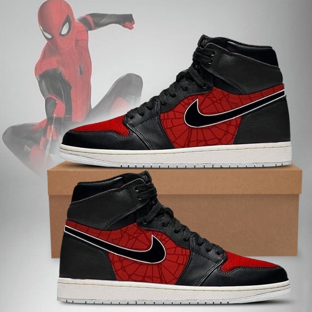 JWFancy Avengers - Spiderman AJ1 High Sneakers Shoes For Men And Women