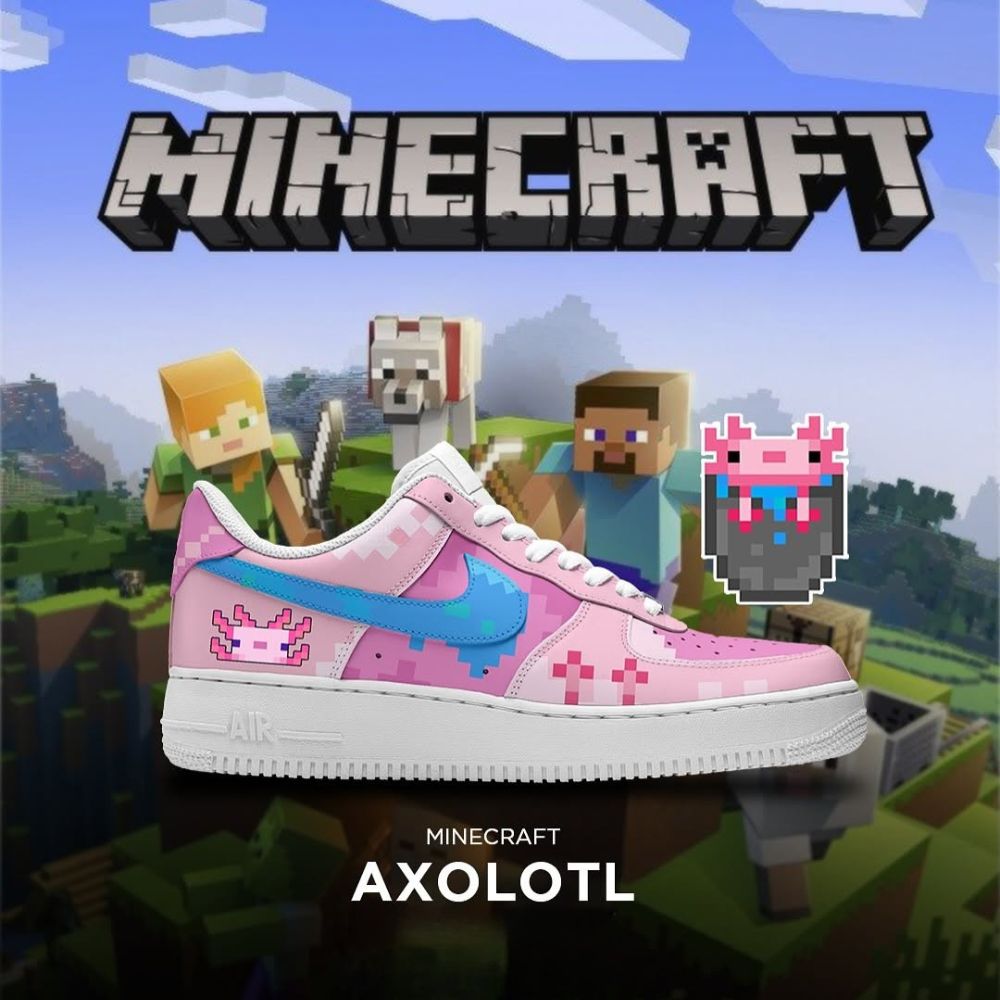 JWFancy Axolotl Mine Craft Air Low-Top Sneakers Shoes For Men And Women