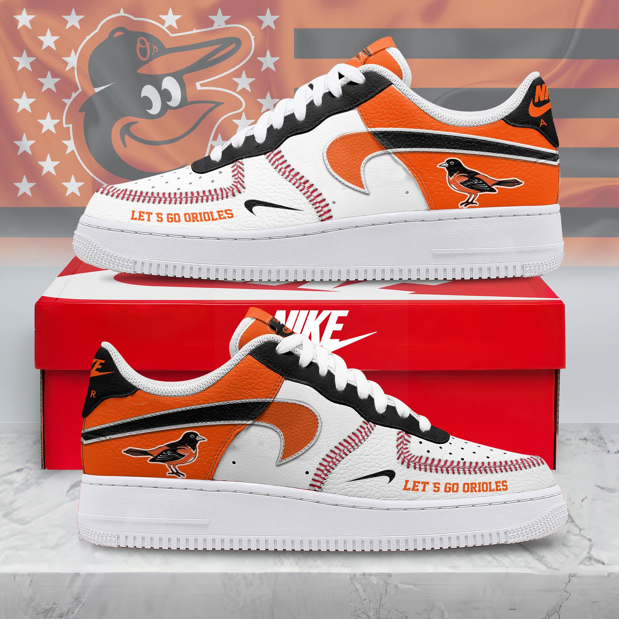 JWFancy Baltimore Orioles Air Low-Top Sneakers Shoes For Men And Women