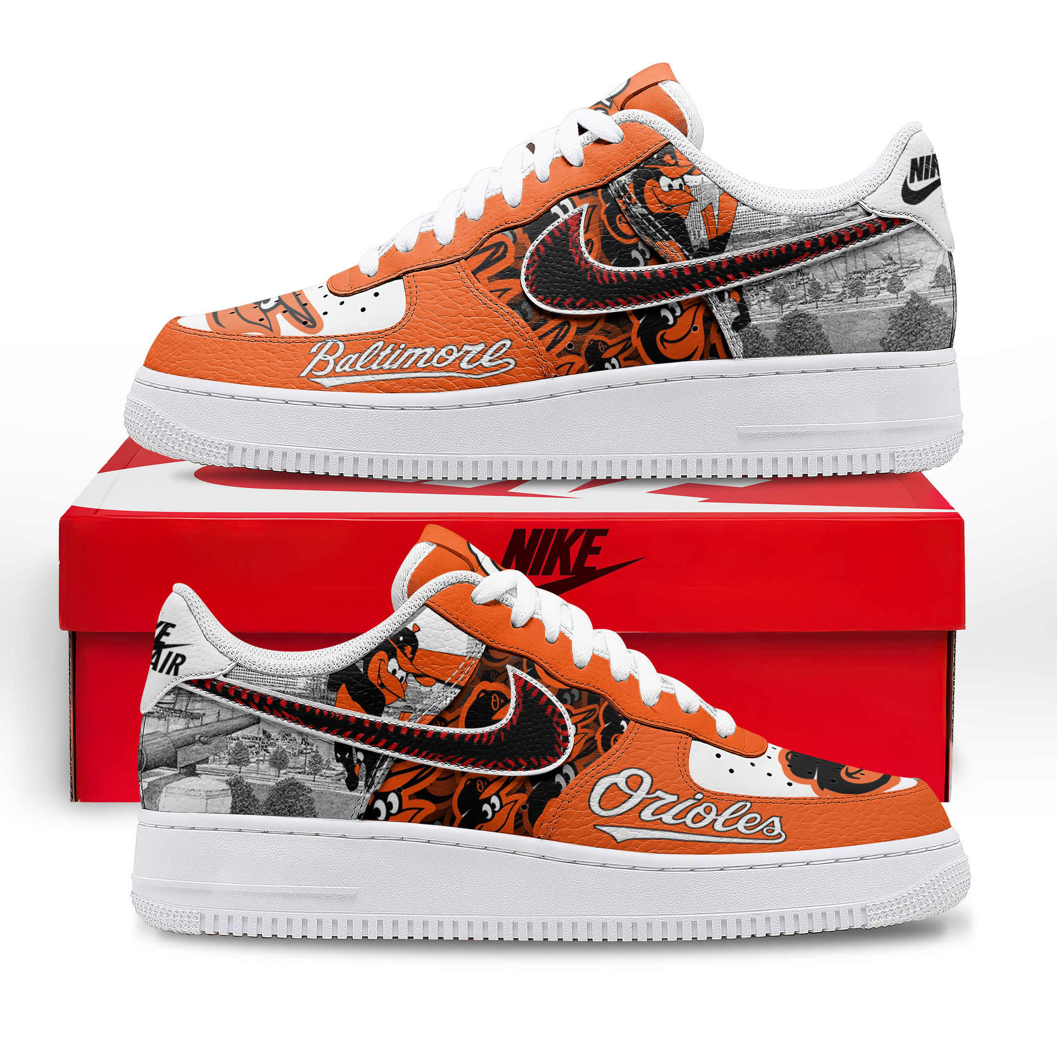 JWFancy Baltimore Orioles Air Low-Top Sneakers Shoes For Men And Women