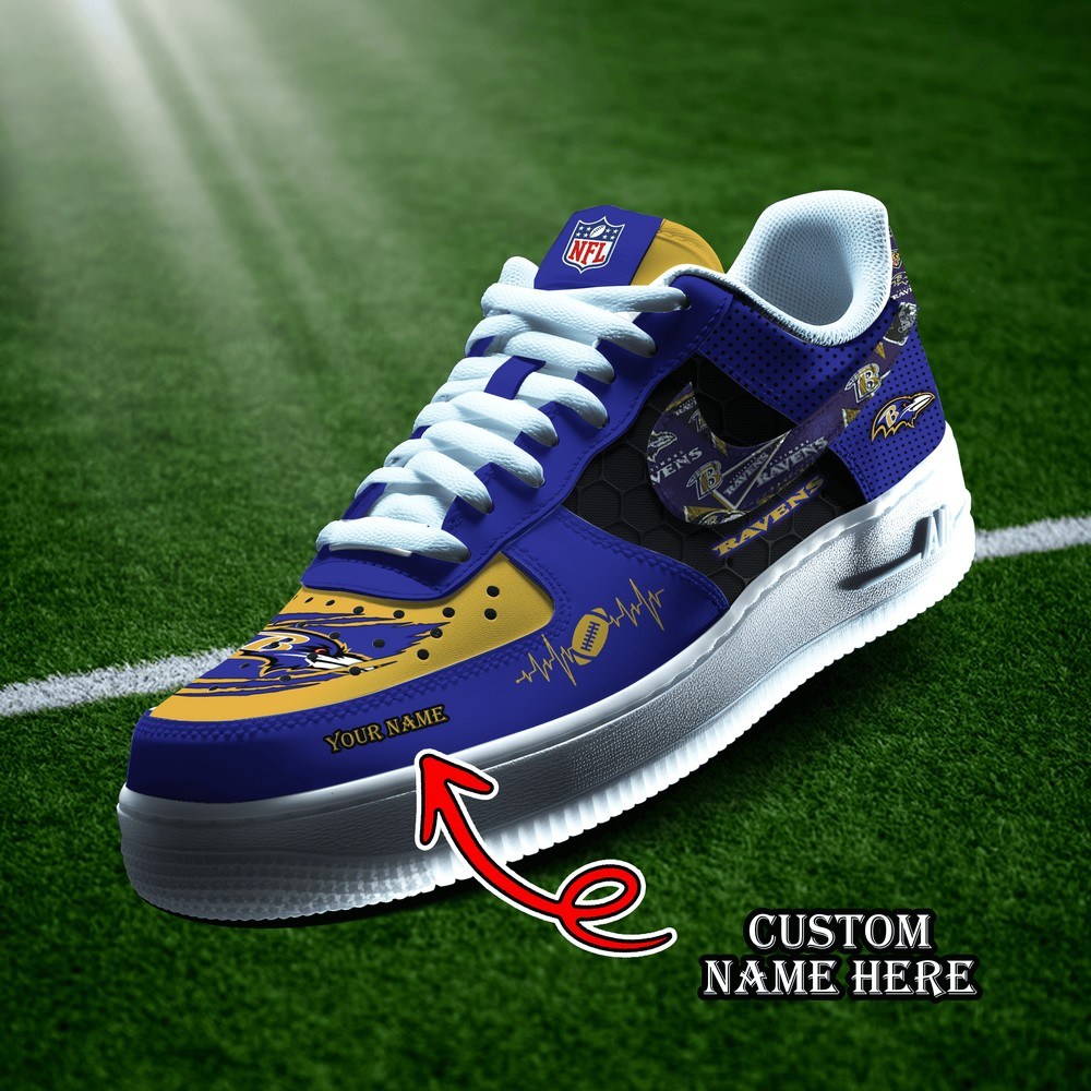 JWFancy Baltimore Ravens Version 10 Air Low-Top Sneakers Shoes For Men And Women