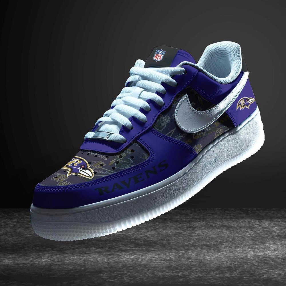 JWFancy Baltimore Ravens Version 8 Air Low-Top Sneakers Shoes For Men And Women