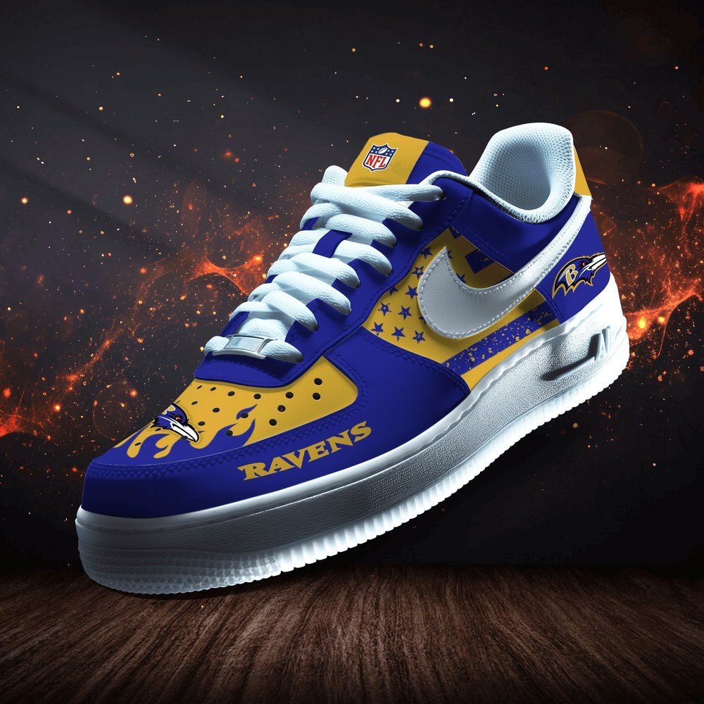 JWFancy Baltimore Ravens Version 9 Air Low-Top Sneakers Shoes For Men And Women