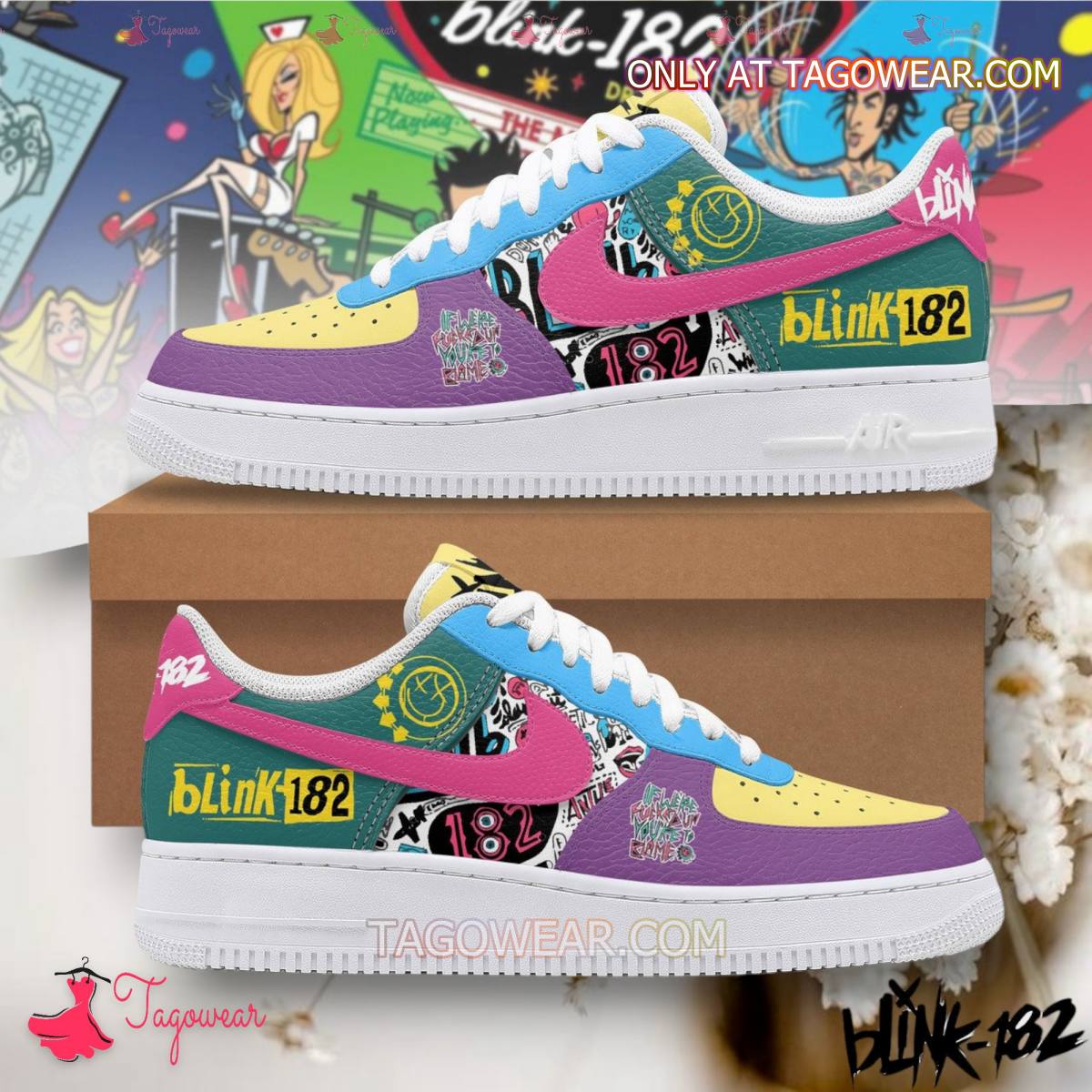 JWFancy Blink-182 Anthem Part Two Lyrics Air Low-Top Sneakers Shoes For Men And Women