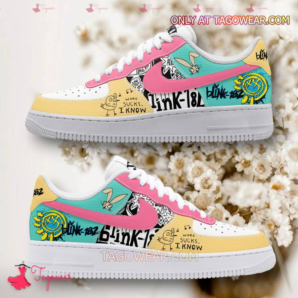 JWFancy Blink-182 Work Sucks I Know Air Low-Top Sneakers Shoes For Men And Women