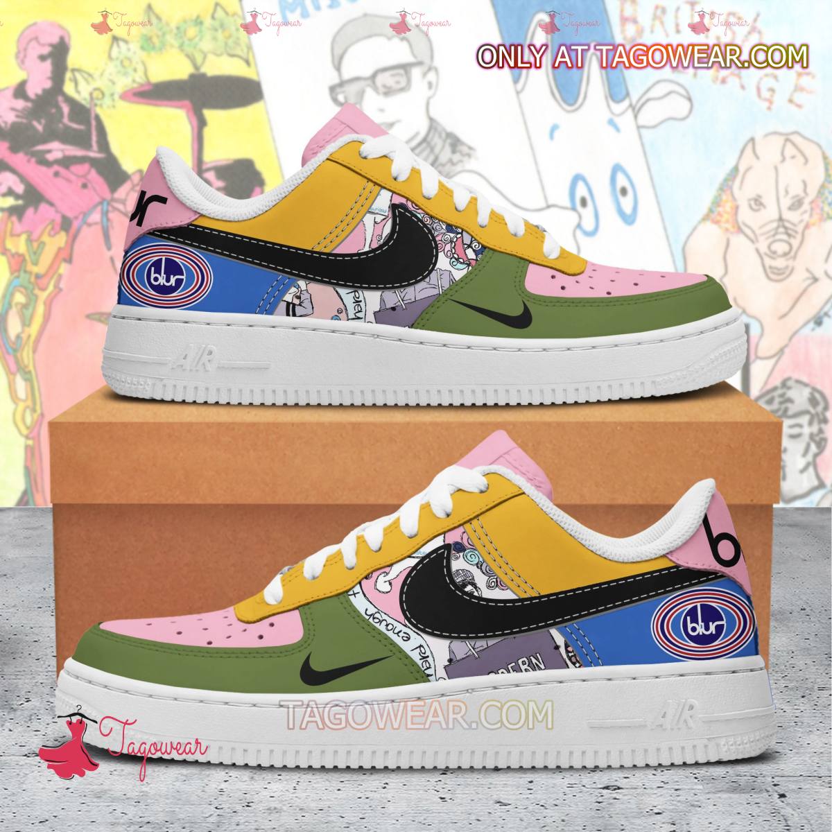 JWFancy Blur Band Air Low-Top Sneakers Shoes For Men And Women