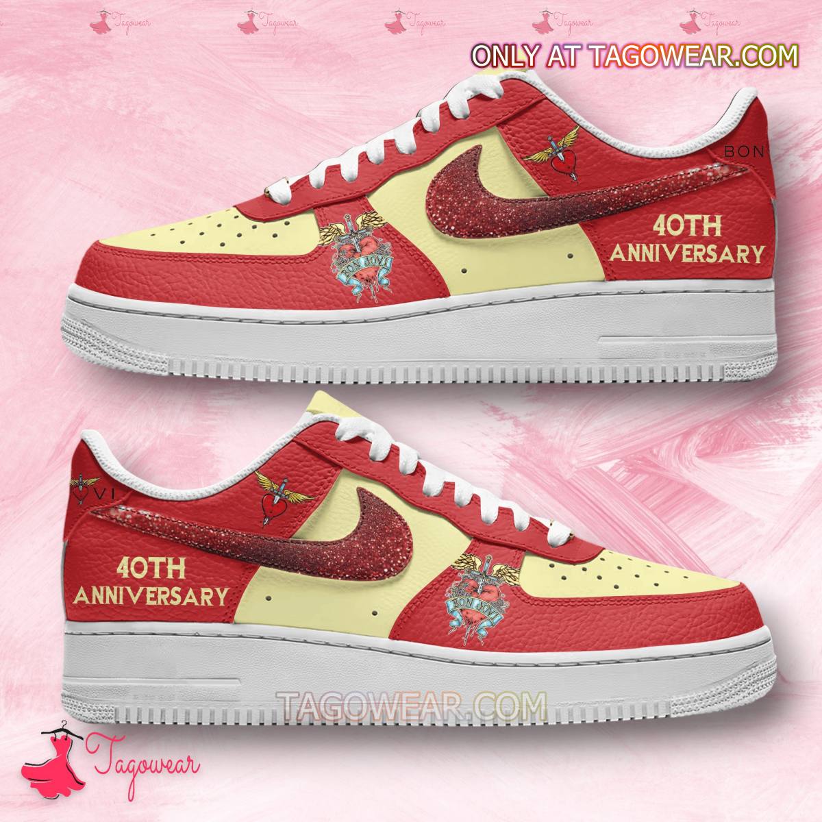 JWFancy Bon Jovi 40th Anniversary Air Low-Top Sneakers Shoes For Men And Women