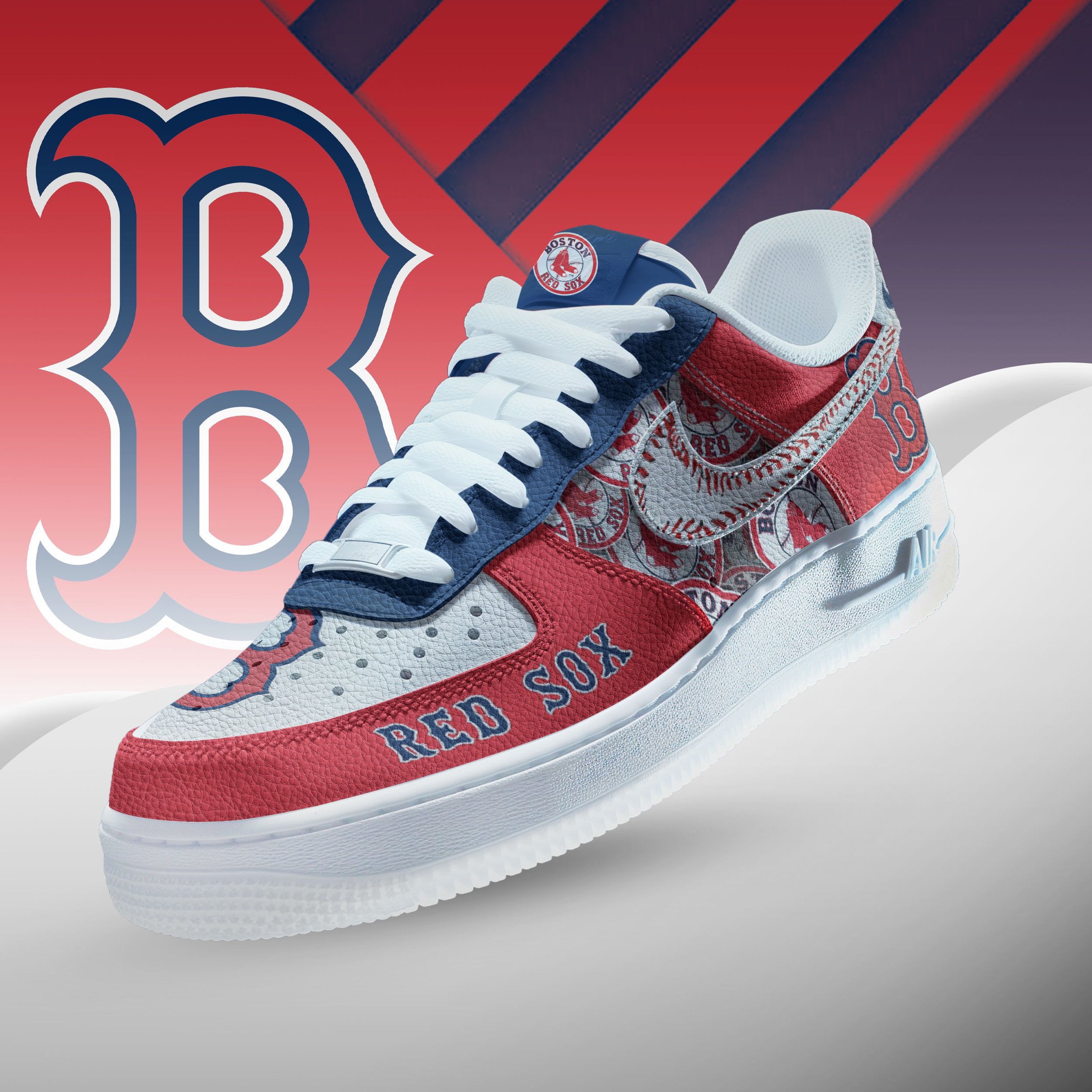 JWFancy Boston Red Sox Air Low-Top Sneakers Shoes For Men And Women