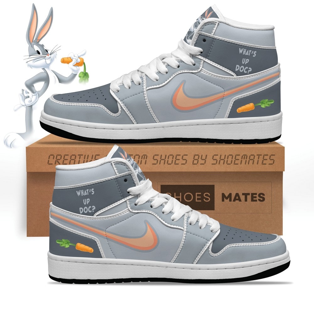 JWFancy Bugs Bunny Looney Tunes AJ1 High Sneakers Shoes For Men And Women