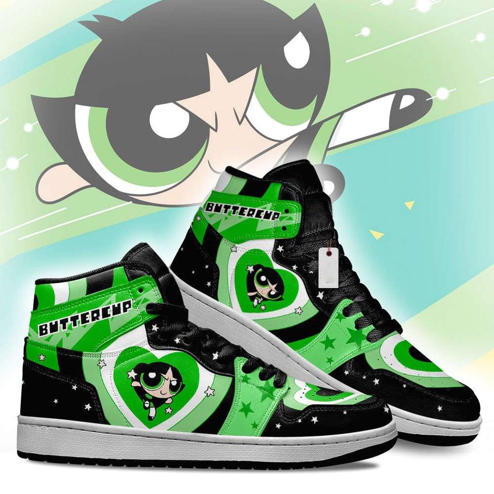 JWFancy Buttercup The Powerpuff Girls AJ1 High Sneakers Shoes For Men And Women
