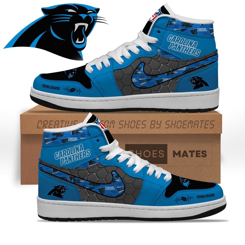 JWFancy Carolina Panthers AJ1 High Sneakers Shoes For Men And Women