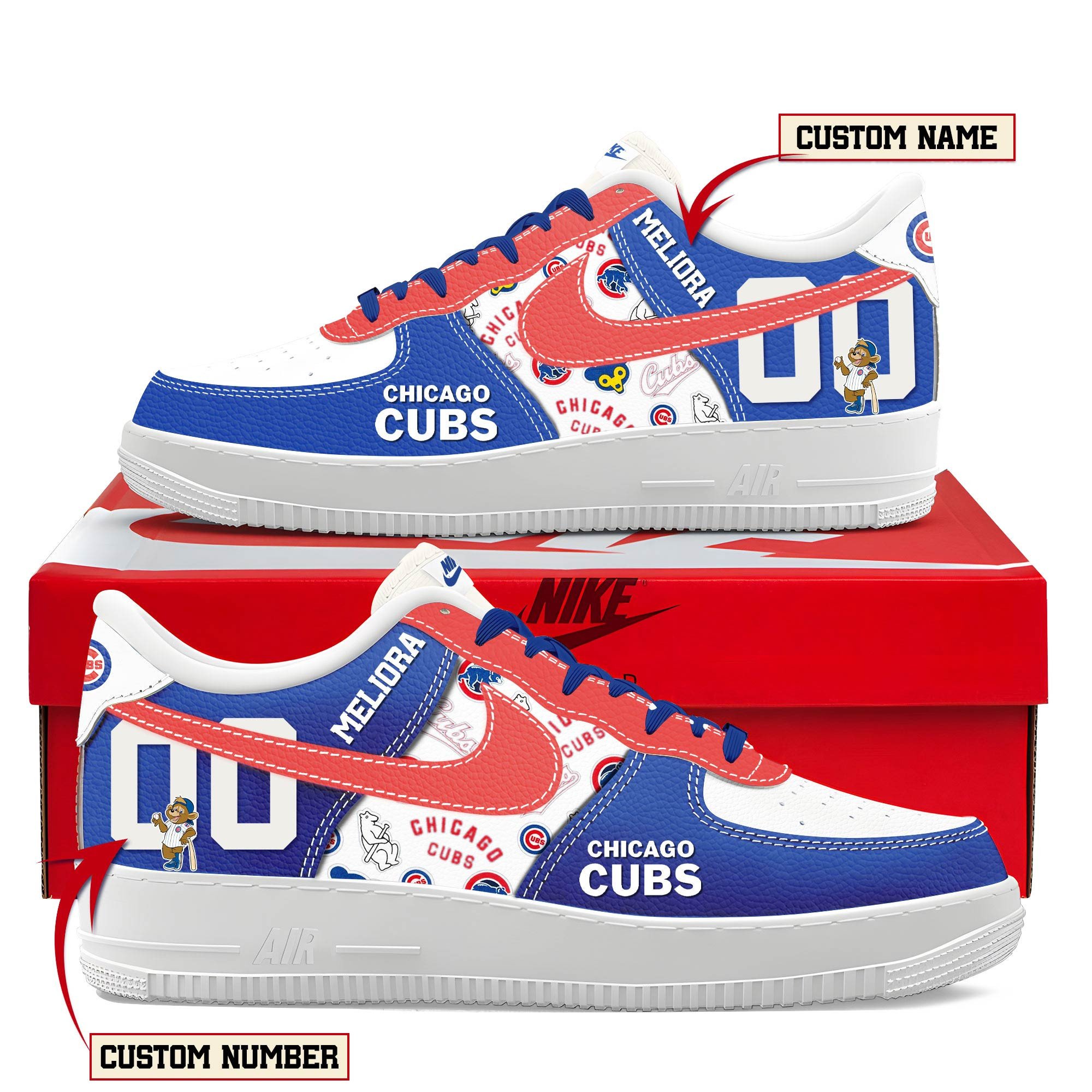 JWFancy Chicago Cubs Air Low-Top Sneakers Shoes For Men And Women