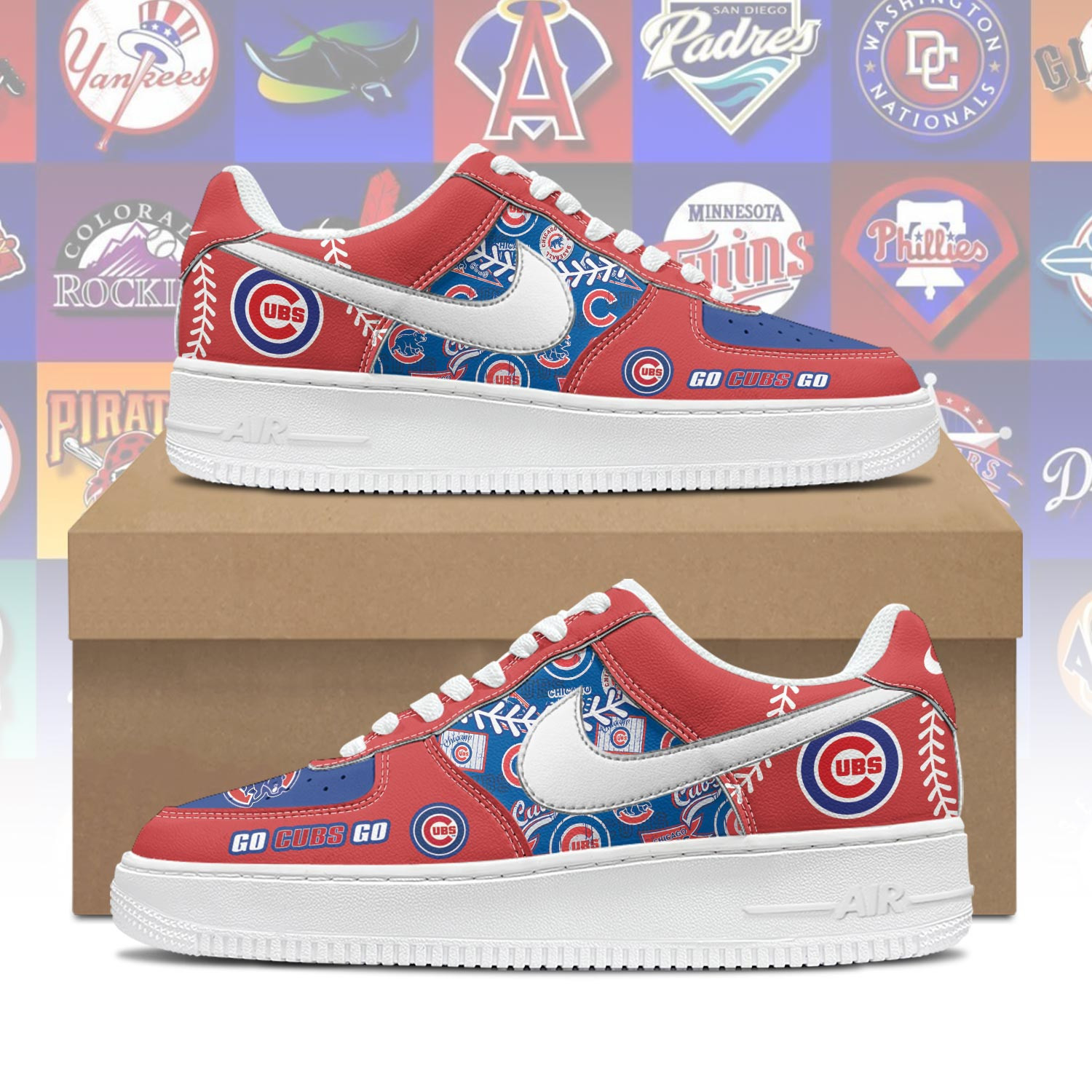 JWFancy Chicago Cubs Air Low-Top Sneakers Shoes For Men And Women