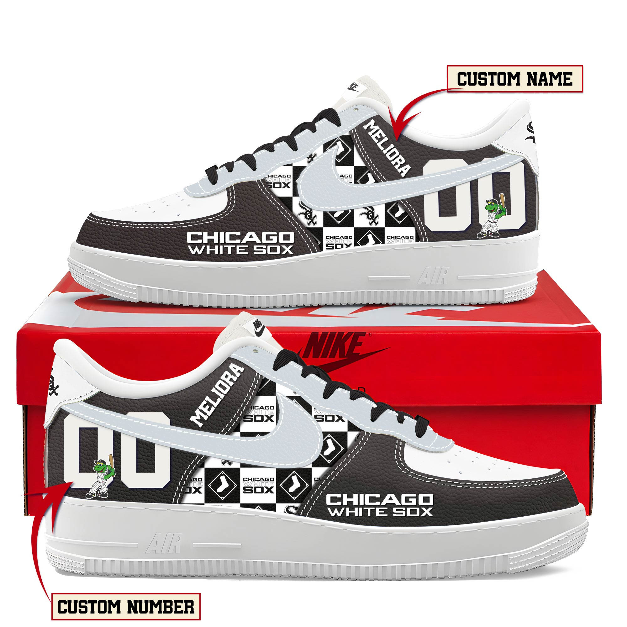 JWFancy Chicago White Sox Air Low-Top Sneakers Shoes For Men And Women