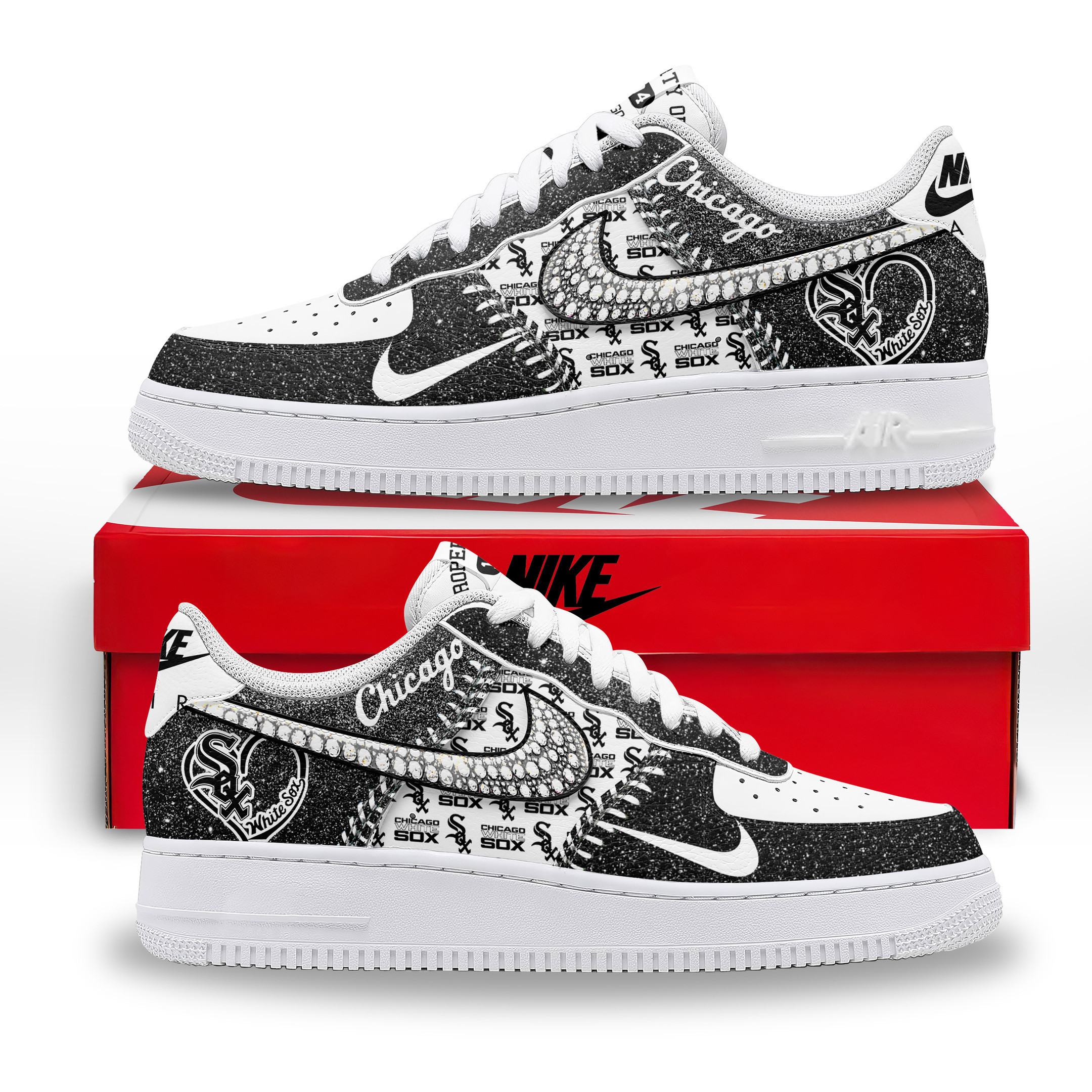 JWFancy Chicago White Sox Air Low-Top Sneakers Shoes For Men And Women