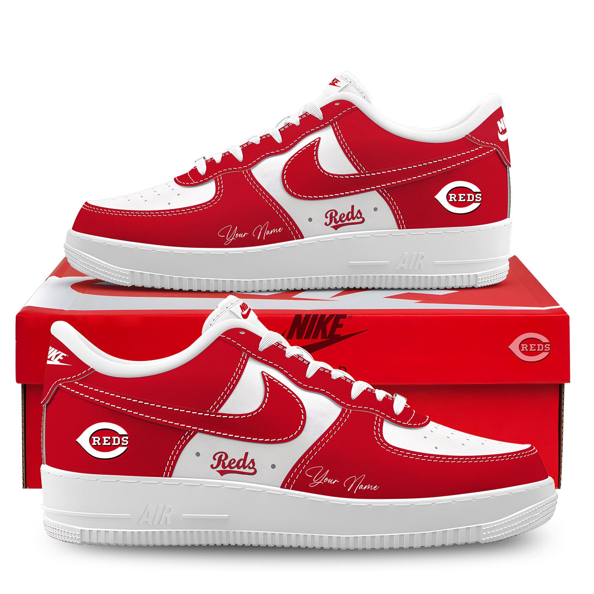 JWFancy Cincinnati Reds Air Low-Top Sneakers Shoes For Men And Women